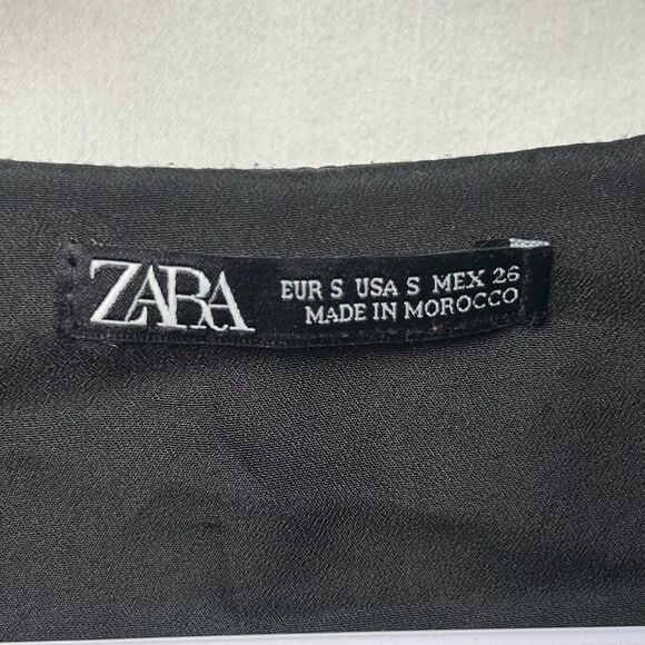 Zara Black Paisley Half-Wrap Festival Dress w/ Fringe Small - Picture 4 of 10